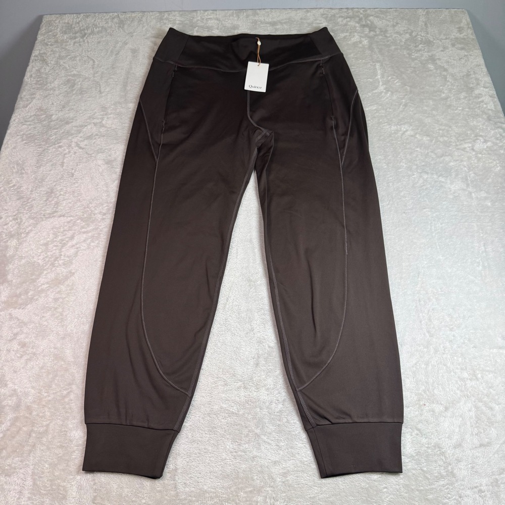 NEW Quince Womens Whistler Mid-Rise Thermal Jogger Espresso L Athleisure